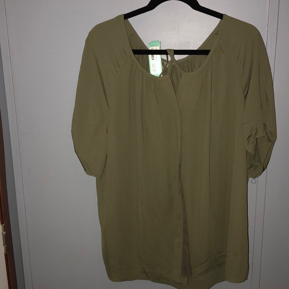 Plus size Hawthorn olive dress top